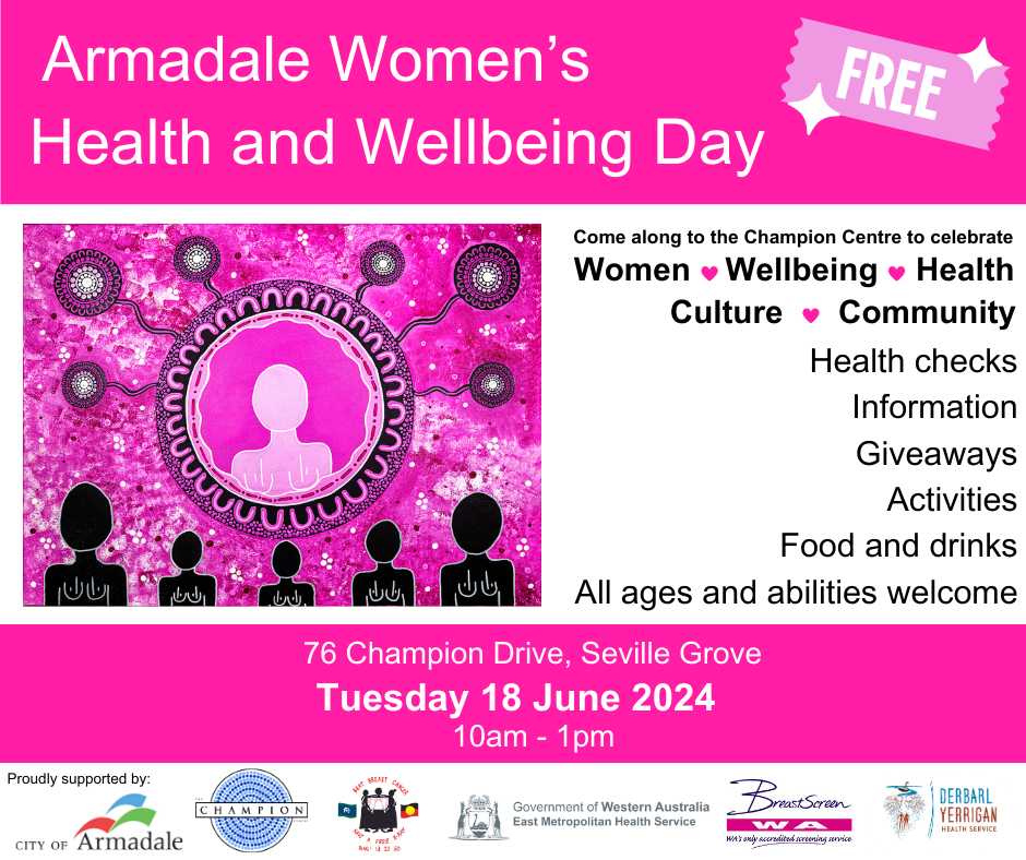 Flyer for Armadale Women's Health and Wellbeing Day