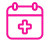 Pink calendar with cross icon