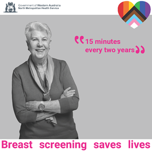 Gerri social media tile promoting breast screening