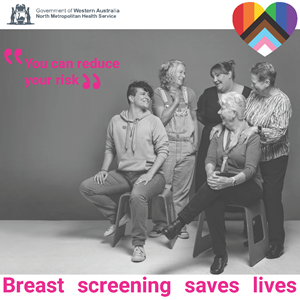Group photo reduce your risk social media tile promoting breast screening