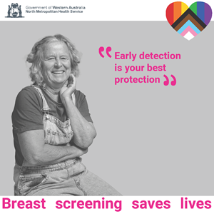 Michele early detection social media tile promoting breast screening