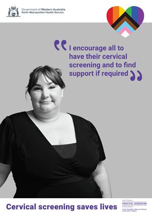 Barb hero poster black and white promoting cervical screening