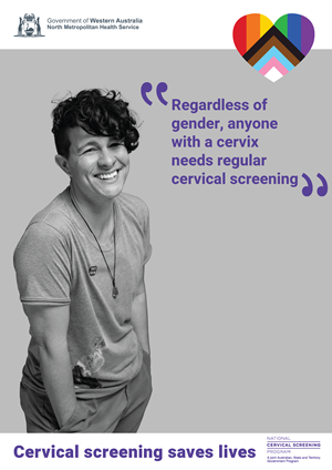 Kate hero poster black and white promoting cervical screening
