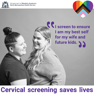Sam and Tash social media tile promoting cervical screening