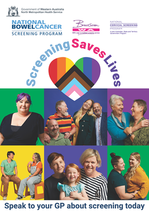 Screening Saves Lives poster "Speak to your GP about screening today"