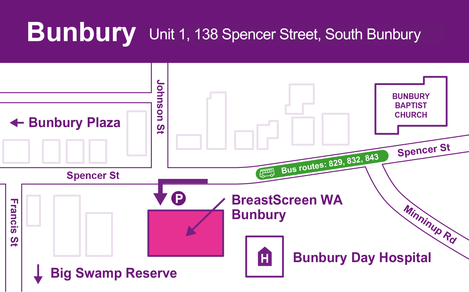 Map of Bunbury clinic
